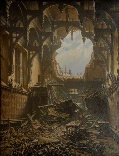 ‘Armistice Day 1940’, a painting of Middle Temple Hall by Frank E. Beresford