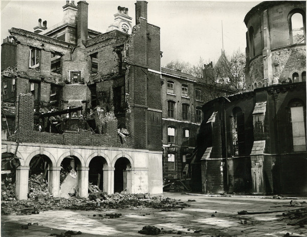  Destruction at the Cloisters and Temple Church, 29 May 1941