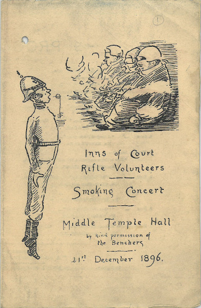 Programme for the Inns of Court Rifle Volunteers Smoking Concert, 21 December 1896 (MT/17/REG/6)