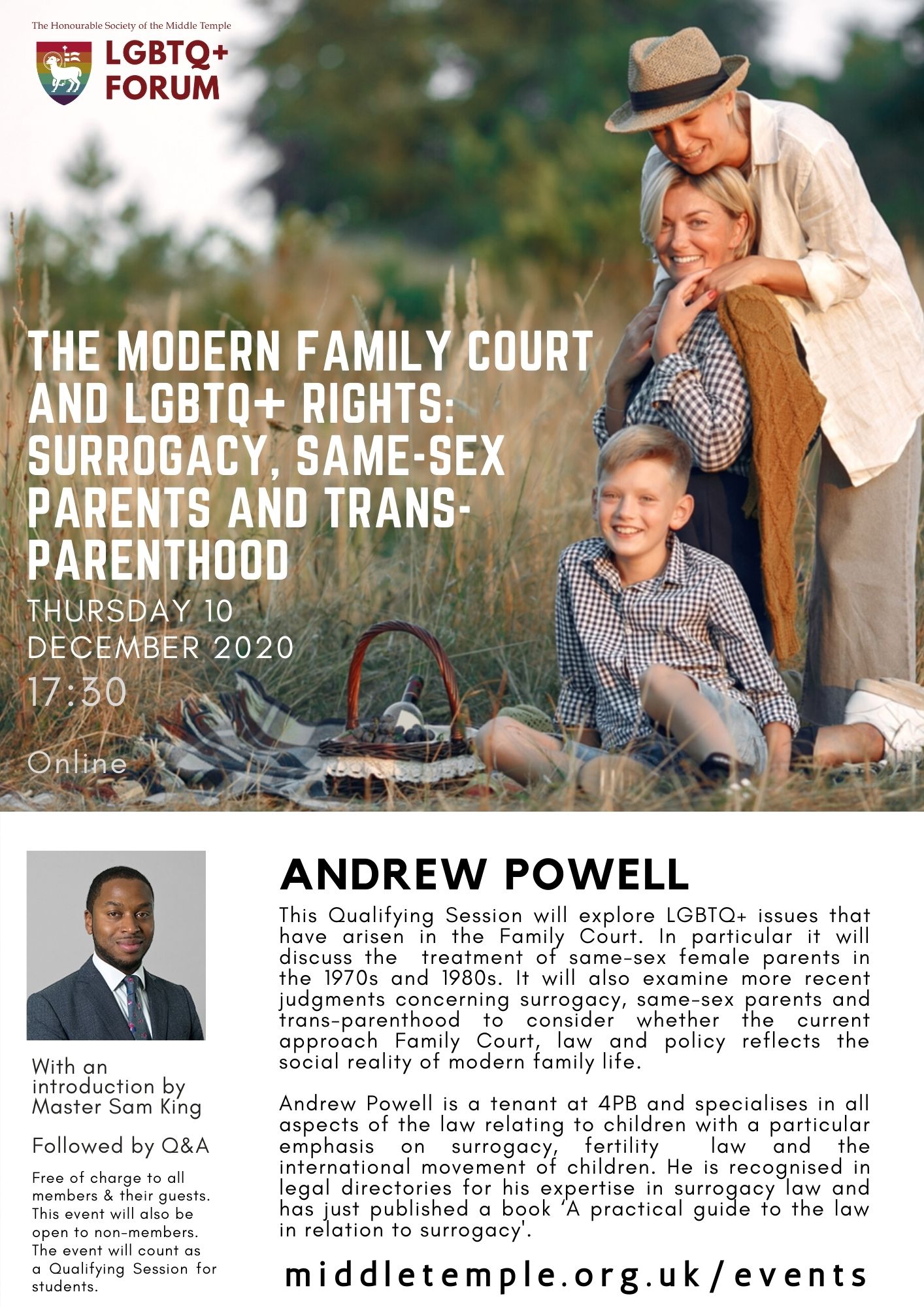 LGBTQ+ Forum | The Modern Family Court and LGBTQ+ Rights: Surrogacy, Same- Sex Parents and Trans-Parenthood | Andrew Powell