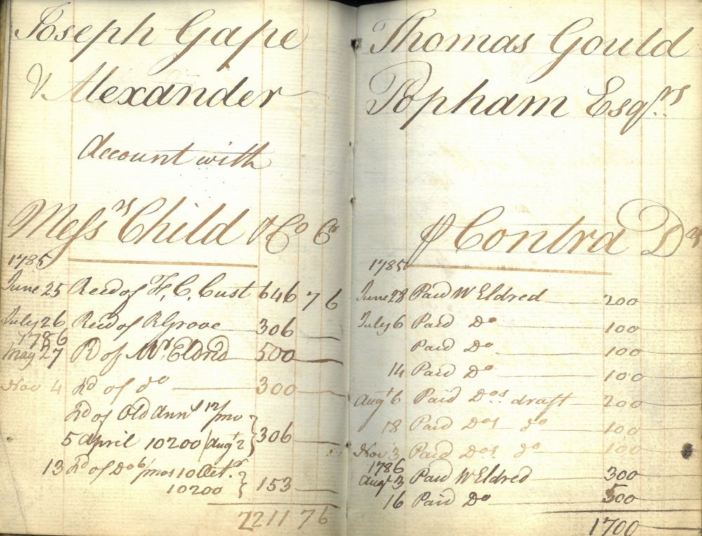 The Inn’s first banking passbook for an account with Child & Co., 1785-1818 (MT/2/BAP/1)