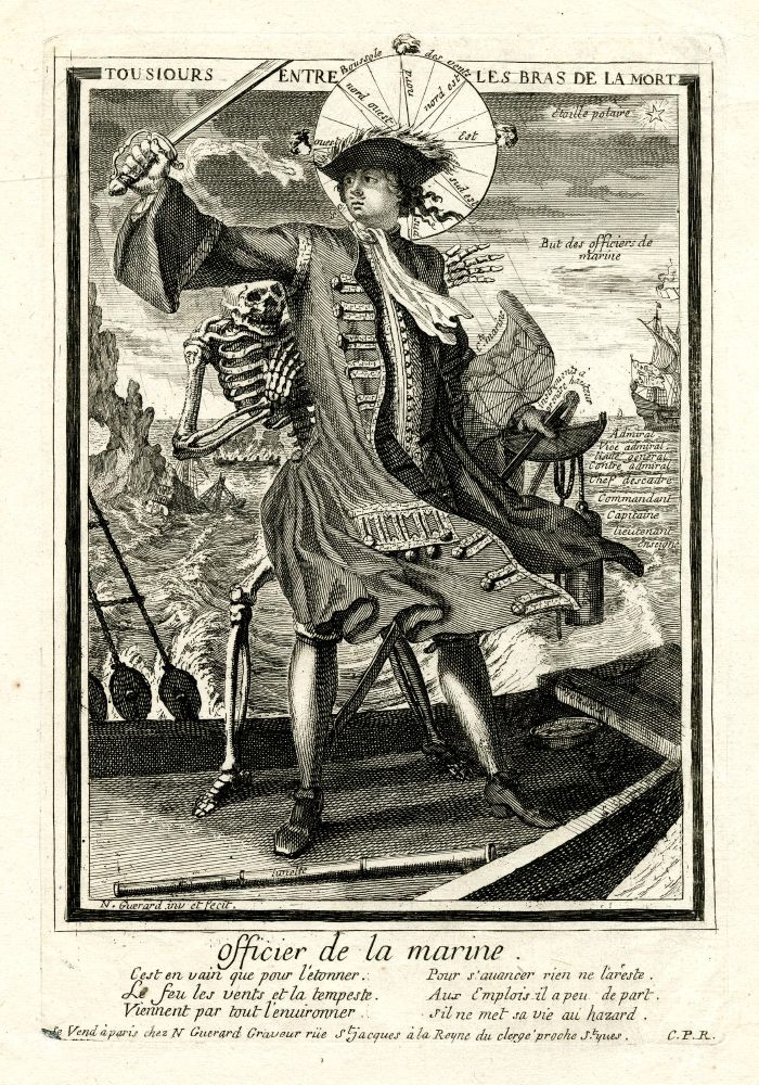 Print depicting a French marine entering the arms of death, c.1665-c.1719 © The Trustees of the British Museum