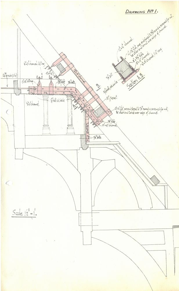 Drawing of repairs to the roof of Middle Temple Hall proposed by Sir Aston Webb, 1923 (MT/6/RBW/226)