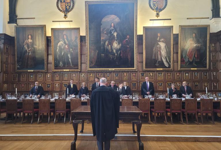 Bench Callees at High Table with former Treasurer The Rt Hon Lady Justice Kathryn Thirlwall DBE being addressed by the Under Treasurer