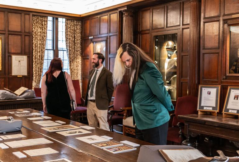Guests enjoying the items from our rare book collections showcasing the links between the three jurisdictions