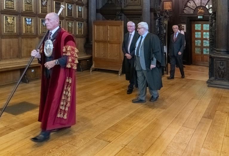 Brian Hennessey and Master Treasurer, Bernard Richmond and Master Reader, Gerard McDermott