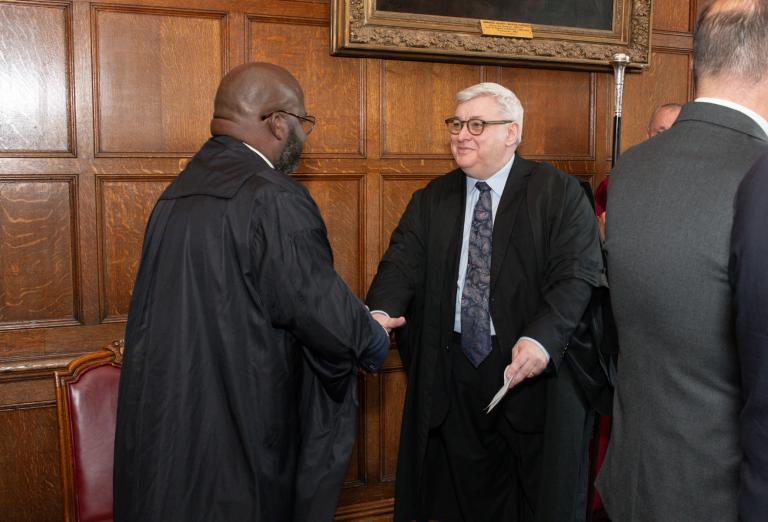 The Hon Sir Ian Winder, Chief Justice of The Bahamas and Master Treasurer, Bernard Richmond