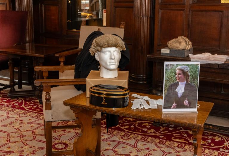 Barrister's wig and wig box 