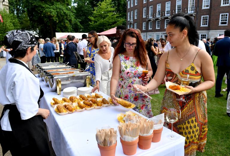 Guests enjoying the food on offer